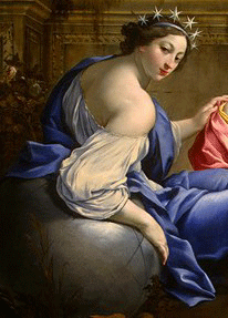 Detail of Simon Vouet's The Muses Urania and Calliope
