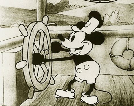 The first appearances of Mickey and<br/>Minnie Mouse will enter the public<br/>domain next year on January 1, 2024.