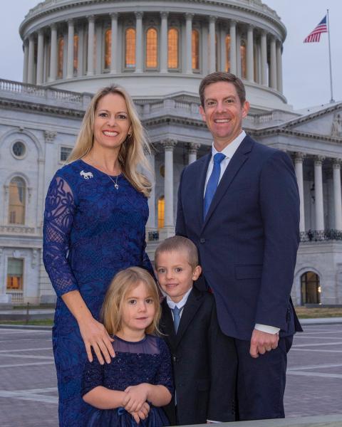 Rep. Mike Levin was joined on Capitol Hill by his wife, Chrissy, and their children, Elizabeth and Jonathan, when he was sworn into office on Jan. 3.
