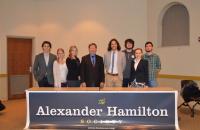 Professor Dunlap with the faculty advisor and officers of the Alexander Hamilton Society at Miami University (OH) where guest lectured on February 17th