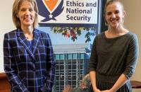 Ellie Studdard, the Chair of the NSL Society, with the FBI’s Amy Hess, our luncheon speaker on Nov. 4