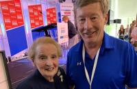 Prof Dunlap spoke with former Secretary of State Madeline Albright at the Aspen Security Forum