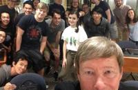 A selfie photo of Prof Dunlap's last Law of Armed Conflict class of the semester