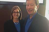 Congresswoman Martha McSally (R-AZ) and Maj Gen Dunlap at the Aspen Security Forum on July 25th. Cong. McSally, a former fighter pilot, and Gen. Dunlap have been friends for many years and both retired from the Air Force in 2010 to pursue new careers. They are wearing Air Force/Duke blue by pure happenstance!