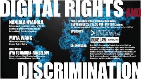 Human Rights in Practice -- Digital Rights and Discrimination; Monday, September 28, 2020, at 12:30 p.m.; Virtual
