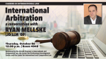 Careers in International Law with Ryan Mellske ('09) | Thursday, 06 October at 12:30 p.m. in Law Room 4045