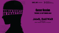 Career Session with Jamil Dakwar, September 27, 2022, 1:30 p.m., Duke Law Riddick Rare Book Room